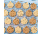 10Pcs Biscuit Mold Christmas Ball Reusable Cartoon Cookies Plastic Christmas Theme Biscuit Mold for Parties - Pink