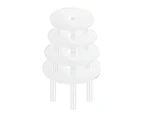 1 Set Reusable Round Cake Spacers Waterproof BPA Free Stacking Cake Stand 12 Cake Rods 4 Cake Separator Plates for Cakes of 4/6/8/10 Inches - White