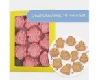 10 Pcs Christmas Theme Biscuit Mold Cookie Stamp Easy Demoulding Cartoon Pictures 3D Effect for Biscuit Shop - Pink