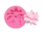 Baking Mold Non-stick Quick Release Heat Resistant Flexible Reusable Multipurpose Silicone Flower Shaped Fondant Mold Baking Tool - Pink