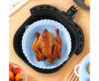 Air Fryers Liner Round Easy to Clean High Temperature Resistant Microwave Safe Double Ears Bakeware Silicone Chicken Air Fryers Basket for Cake Shop - Blue