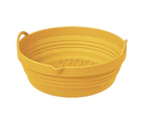 Baking Pan Foldable Not Sticky High Elasticity Heat Resistance Woven Handle Bake Round Dishwasher Safe Silicone Pan for Kitchen - Yellow