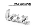 Biscuit Cutter Love Letter Shape Heat-Resistant Washable Easy to Demold Labor-saving Birthday Cake Cutter for Kitchen - Silver