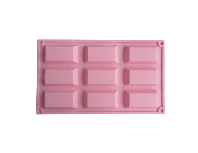 Chocolate Mold 9 Cavities Easy Demoulding Reusable Jelly Pudding Cake Baking Pan for Bakery - Pink