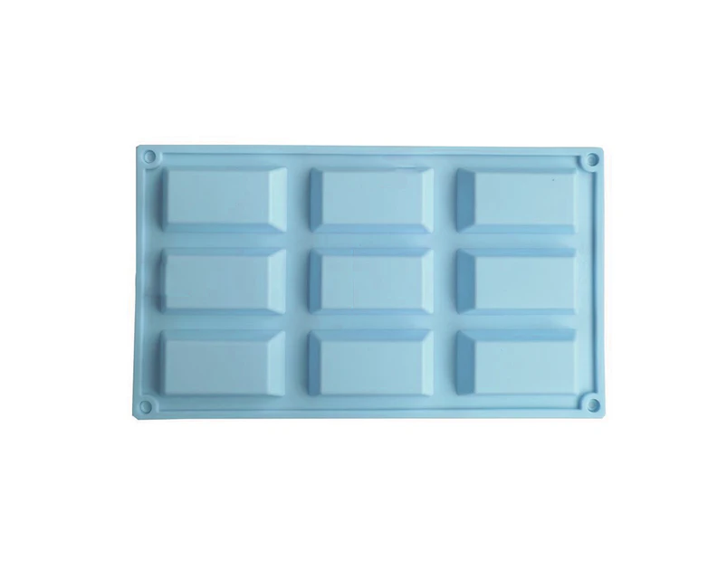 Chocolate Mold 9 Cavities Easy Demoulding Reusable Jelly Pudding Cake Baking Pan for Bakery - Blue