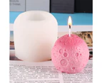 Casting Mold Scentless Non-stick Food Grade Lunar Crater Shape Handmade Scented Candle Mold for Kitchen - White