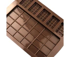 Chocolate Mold Heat-Resistant Food Grade Reusable Non-stick BPA Free DIY Silicone Cake Candy Making Dessert Mold Baking Supplies for Home - Brown