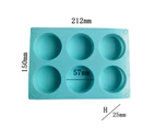 Cake Mold Food Grade Easy Release Reusable 6 Cavity Column Ice-cream Jelly Pudding Soap Mould Kitchen Tools - Blue