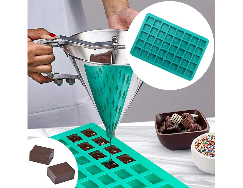 Cake Mold Non-sticky Baking Tool 40 Cavities Square Baking Silicone Mold Caramel Hard Candy Truffle Chocolate Mould Kitchen Supplies - Green