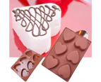 Cake Mold Heat Resistant Quick Release Non-stick Flexible Microwave Safe Baking 6 Cavities 3D Heart Shaped Biscuit Mold Kitchen Supplies - Brown