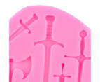 Cake Mold Food Grade Eco-friendly Exquisite Shape Super Soft Heat-Resistant BPA-Free Swords Ax Shape Cake Baking Mold Kitchen Tools - Pink
