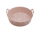 Silicone Baking Pan Reused Easy to Clean Food Grade Anti-Deformed High Temperature Resistance Bakery Tool Solid Color Air-Fryer Silicone Pot Pan - Pink