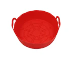 Silicone Baking Pan Reused Easy to Clean Food Grade Anti-Deformed High Temperature Resistance Bakery Tool Solid Color Air-Fryer Silicone Pot Pan - Red
