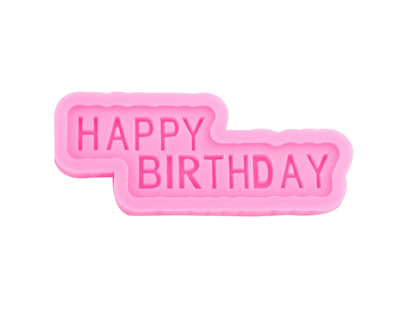 English Letter Mold Time-saving Non-stick Happy Birthday Cake Mold Baking Tool for Cake Shop - Pink