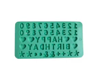 Silicone Chocolate Mold Alphabet Number Chocolate Baking Tools Non-stick Silicone Mold for Happy Birthday Cake DIY Mold - Green