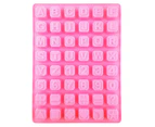 Ice Cube Mold 48 Cavities 26 English Letters Silicone Anti Stick Alphabet Candy Maker Tray Pan Decorating Tools Mould - Pink