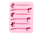 Crayon Mold Flexible No Odor Lightweight Delicate 6-Cavity Flower Shape Crayon Mold Household Supplies - Pink