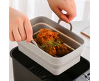 Silicone Tray Not Easily Deformed 3D Drainage Tank Anti-stick Baking Foldable Roasting Pan for Ninja201410 - Grey