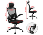 Office Chair Adjustable Headrest High Back Study Ergonomic Breathable Home Mesh Chair Computer Desk Chair Black