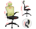 Office Chair Adjustable Headrest High Back Study Ergonomic Breathable Home Mesh Chair Computer Desk Chair Green