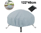 Round Brazier Cover Waterproof Windproof Uv Resistant 210D Oxford Cloth Campfire Stand Cover (D122 X H46Cm)