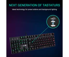 RGB LED Backlit Wired Mechanical Gaming Keyboard, 104 Mechanical Gaming Keyboard for PC Gamers and Working