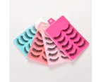SunnyHouse 5 Pairs Makeup Handmade Long Thick Cross False Eyelashes Eye Lashes Extensions - Deep Pink