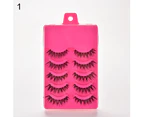 SunnyHouse 5 Pairs Makeup Handmade Long Thick Cross False Eyelashes Eye Lashes Extensions - Deep Pink