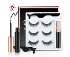 SunnyHouse 3/5pair 3D Magnetic Artificial Eyelashes Liquid Eyeliner Tweezer Makeup Tool Set - 5 Pairs