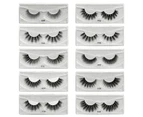 SunnyHouse 10 Pairs Eyelash Reusable Thick Imitation Faux Mink Hair Makeup Eye Lash for Decoration - 10pairs
