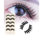 SunnyHouse 5Pairs 807/M14/C3/DC012/W10 False Eyelashes Handmade Reusable Fiber Makeup Extensions Eye Lashes for Female - Set