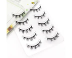 SunnyHouse 5Pairs False Eyelashes Natural Soft Fiber Cross Makeup Extensions Eye Lashes for Ladies - 5pairs