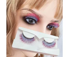 SunnyHouse 1 Pair 3D False Eyelashes Fluorescent Comfortable to Wear Fiber Gradient Color Beauty False Eye Lashes for Women - C