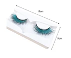 SunnyHouse 1 Pair 3D False Eyelashes Fluorescent Comfortable to Wear Fiber Gradient Color Beauty False Eye Lashes for Women - K
