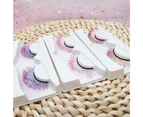 SunnyHouse 1 Pair 3D False Eyelashes Fluorescent Comfortable to Wear Fiber Gradient Color Beauty False Eye Lashes for Women - G