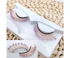 SunnyHouse 1 Pair 3D False Eyelashes Fluorescent Comfortable to Wear Fiber Gradient Color Beauty False Eye Lashes for Women - A