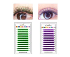 SunnyHouse False Eyelashes Charming Curly Waterproof Individual Colored Lashes Faux Eyelash Extensions for Women - Purple