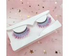 SunnyHouse 1 Pair 3D False Eyelashes Fluorescent Comfortable to Wear Fiber Gradient Color Beauty False Eye Lashes for Women - J