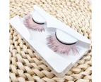 SunnyHouse 1 Pair 3D False Eyelashes Fluorescent Comfortable to Wear Fiber Gradient Color Beauty False Eye Lashes for Women - K