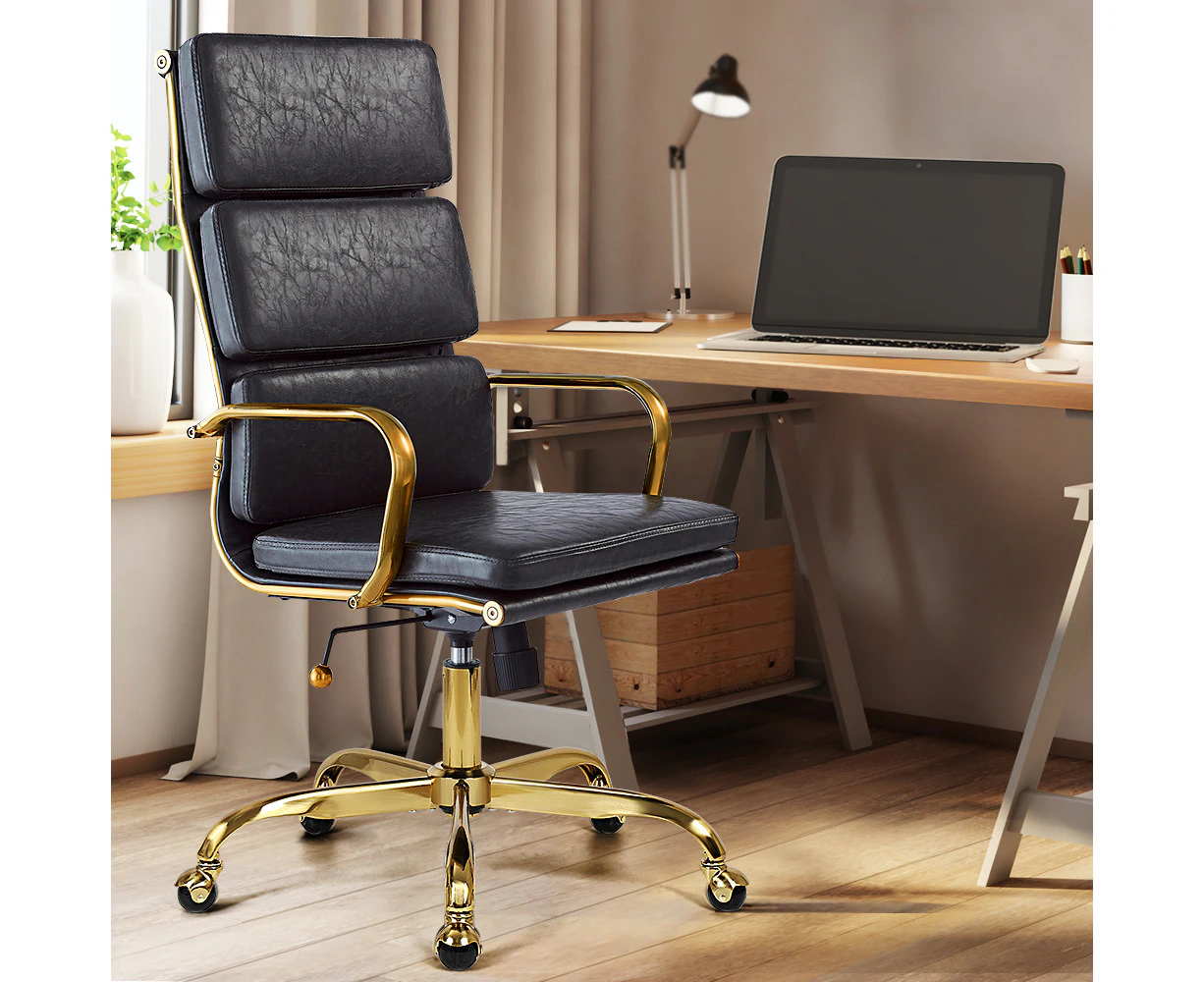 Furb Ergonomic Executive Eames Office Chair Height Adjustable Gold/Dark Grey