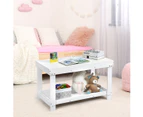 Giantex Kids Activity Wood Table Children Building Block Play Center Toy Storage Desk for Drawing Reading, White