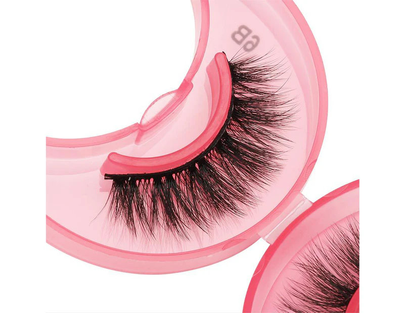 SunnyHouse 1 Pair False Eyelash Three Dimensional Thick Cotton Stalk False Mink Hair Premium Lashes for Women - Red 6