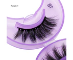 SunnyHouse 1 Pair Fake Eyelash Reusable Multiple Layers Natural Effect 3D Faux Eye Lash for Performance - Purple 9