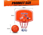 Basketball Hoop Mini Ring System Set Net Door Wall Mounted Backboard Indoor Hang Pump for Kids Toy Genki 50 x 40cm