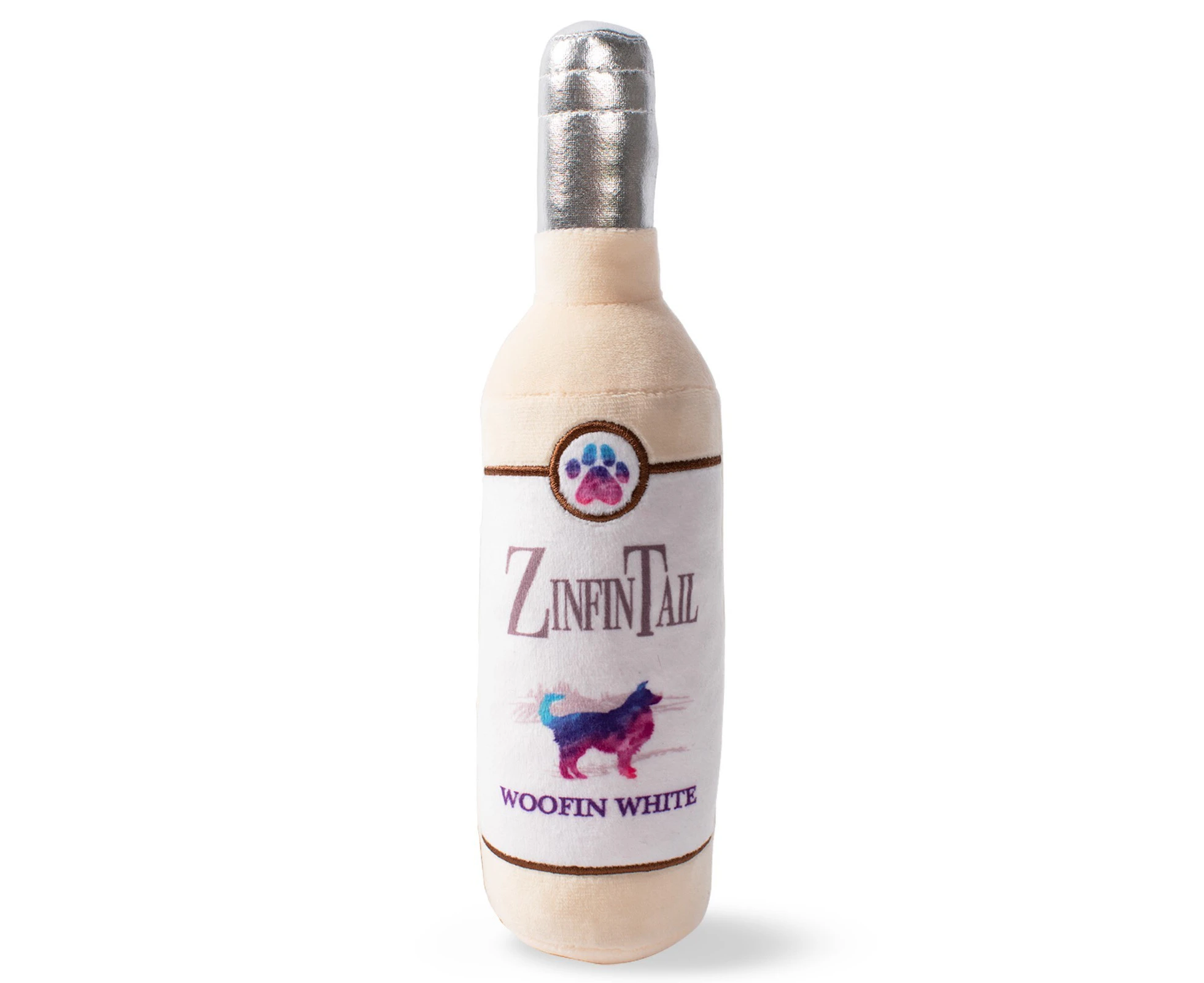 Fringe Studio Plush Bottle Squeaker Wine Bottle Dog Toy - Zinfintail