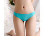 Minbaeg Seamless Panties Women Breathable Underwear Solid Color Low Rise Knickers Briefs-Green - Green