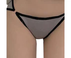 Minbaeg Sexy G-String Underwears Solid Color Slim Strap Low Waist T-back Women Accessory for Valentine Day-Grey One Size - Grey
