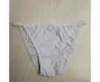 Minbaeg Sexy Bikini Briefs Pure Color Low-rise Slim Strap Bikini Panties for Women-White One Size - White