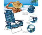 Costway 2-Pack Folding Backpack Beach Chair Table Set 5-Position Outdoor Reclining Chair