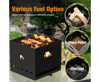 Costway 4-in-1 2 Layer Outdoor Pizza Oven Detachable BBQ Grill Fire Pit w/Waterproof Cover & Pizza Shovel